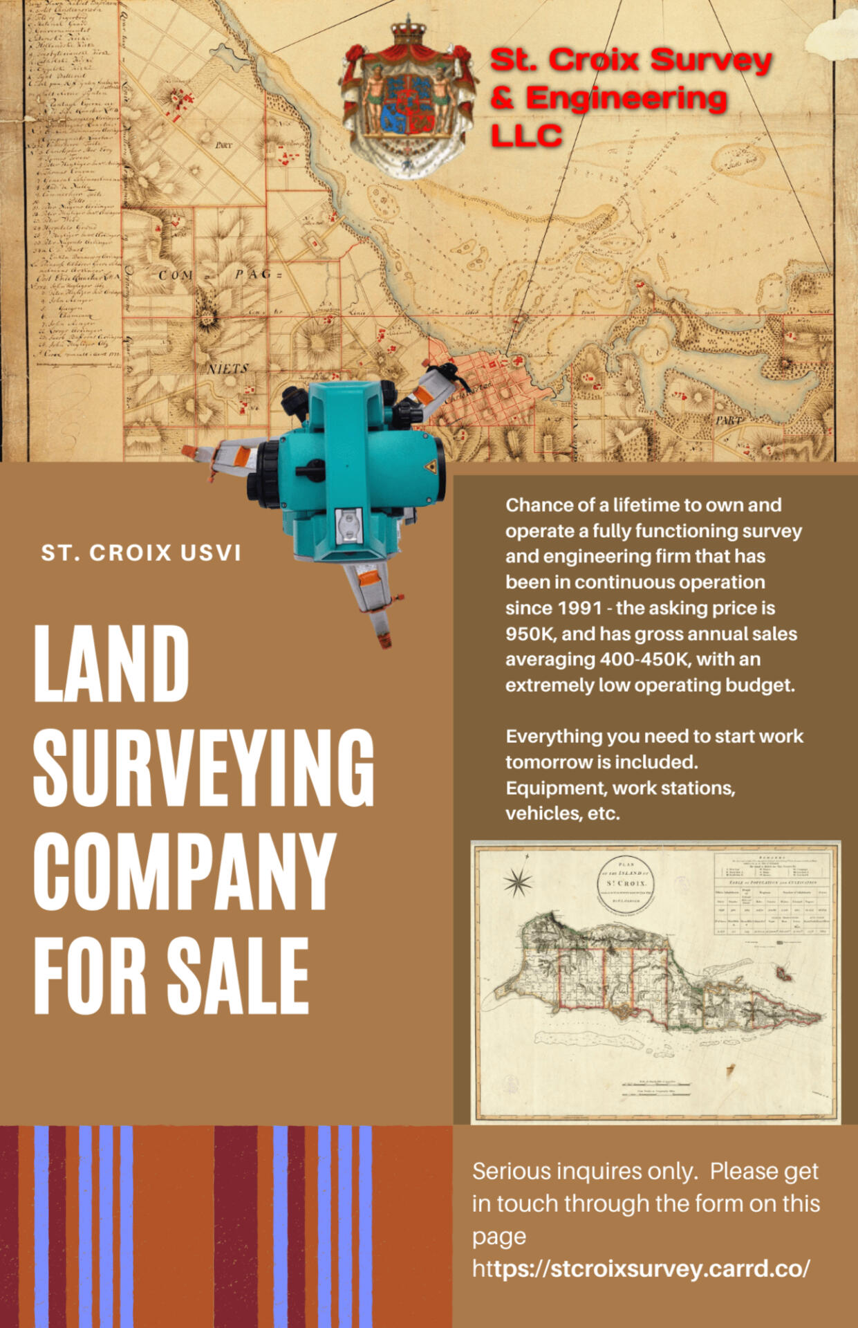 Land Surveying Company for Sale in St Croix